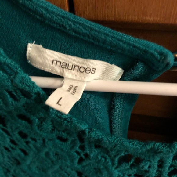 Women’s green lace tank top, L - Picture 3 of 3